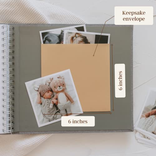 Peachly Baby Boy Memory Book | Planes & Trains Baby First Year Keepsake For Milestones | Baby Books First Year Memory Book | Simple Baby Scrapbook For Boy Milestones | Grey Linen - Finn #TOP5