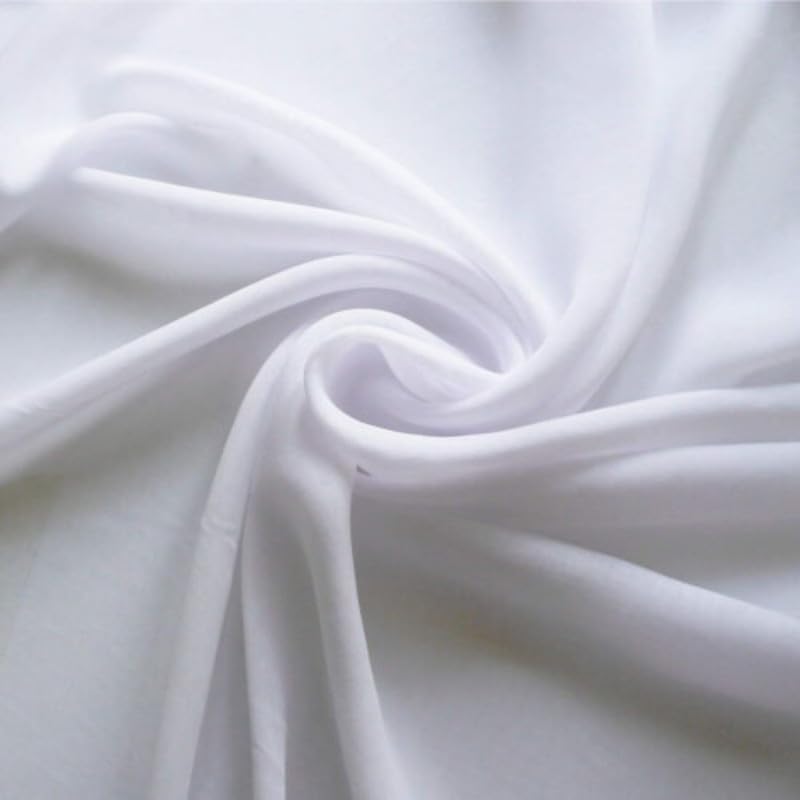 Elegant Event Essentials - Plain Chiffon Fabric - Soft Lightweight Premium Quality Material - Semi-Sheer - for Sewing, Summer Woven Dress, Draping Fabric Material - 60″ Wide Fabric - White - 5M