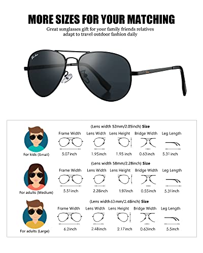 Image of Pro Acme Polarized Aviator Sunglasses for Men and Women 100% UV Protection, 58mm