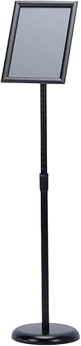 Soporte para letrero de pie de pie resistente estilo A3 con botón estilo A3, soporte de cartel de pedestal ajustable de 11 x 17 pulgadas, marco
