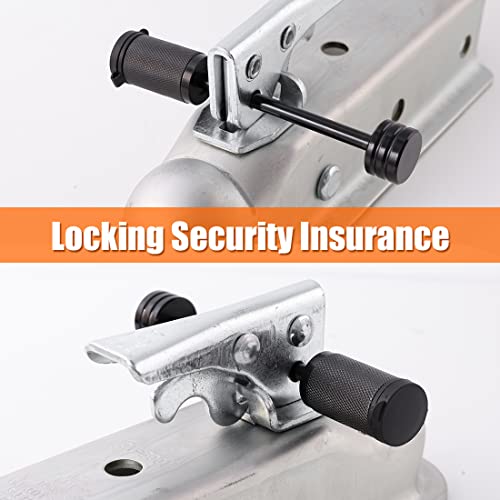 Czc Auto Trailer Lock 1/4" Dia, Trailer Coupler Lock 3-3/8" Span Trailer Tongue Lock Fits Latch-Type Coupler, Black Trailer Pin Lock With Keys For Towing Boat Truck Trailer Rv Car #TOP4