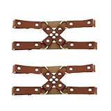 alisikee Adjustable Faux Leather Leg Garter Belt, Elastic Punk Cross Thigh Garters for Women Parties, 1 Pair, Brown
