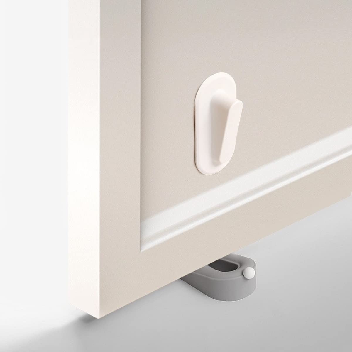 Rubber Door Stoppers for Bottom of Door - 1 Pack Door Stop Wedge with Holder Heavy Duty Doorstop for Home Office Dorm Classroom Garage Stackable on Multi Floor Carpet Concrete Tile Linoleum & Wood