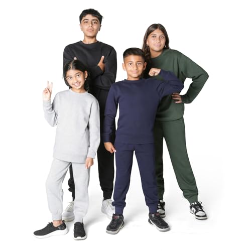 Image of EVERYDAY KIDS Girls' Cotton Fleece Sweatpants; Girls' Activewear Jogger Pants - Soft and Breathable Cotton /Poly Blend