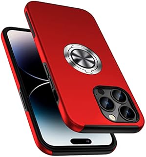 ALANMOND Case Compatible with iPhone 14 Pro 6.1-Inch, Shockproof Cover with 360° Rotatable Metal Ring Kickstand [Support Magnetic Car Mount] for iPhone 14 Pro, Blue