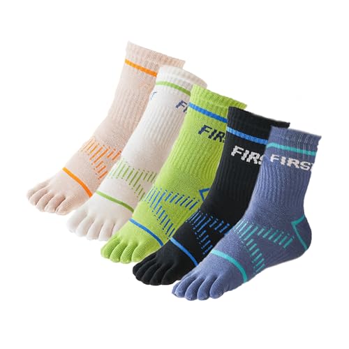 Chaussettes à orteils en coton pour enfants lot de 5 paires respirantes de 6 à 15 ans