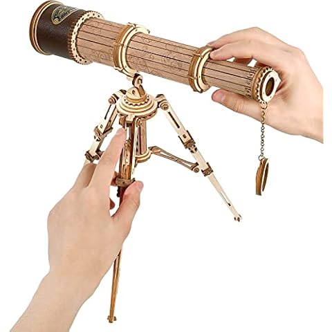 RoWood 3D Wooden Puzzles Monocular Telescope, Wooden Model Building Science Kit, Creative Gift for Adults Cover