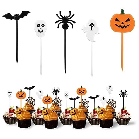 100 Halloween Cupcake Toppers for Parties Cover