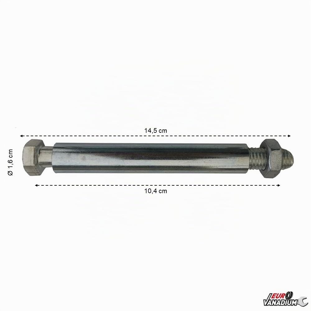 Axe de roue pour alésage diamètre 20 mm et moyeu 128 mm