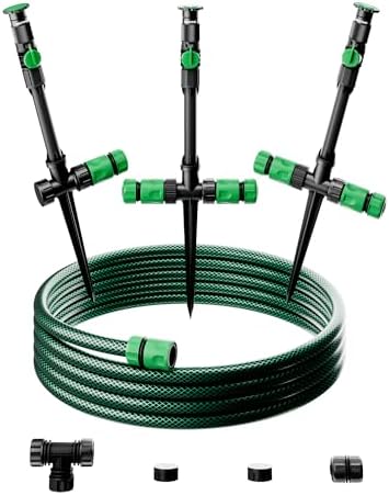 RESTMO Rasensprenger Große Flächen, Mehrfach Einstellbarer Rasensprinkler | Flexibles Bewässerungssystem mit Erdspieß zur Gartenbewässerung, Pflanzen und Blumenbeete mit 10 m Garte
