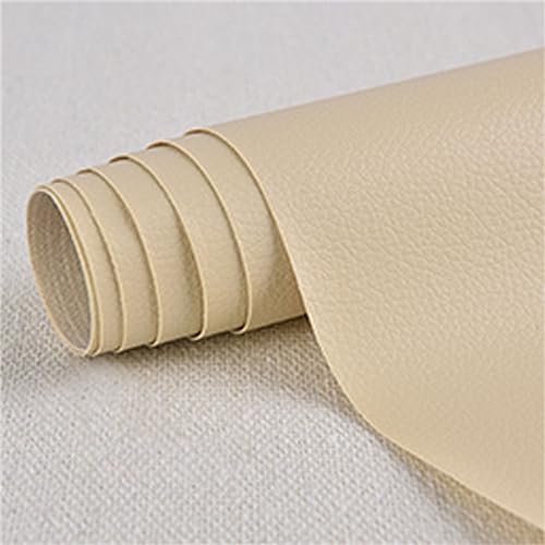 Patch di Ecopelle PU Autoadesiva 10 x 20 cm riparazione decorative pellicole in pelle sintetica riparazione Adesiva Sedile Auto per Divani, Sofa, Auto Interni beige 2