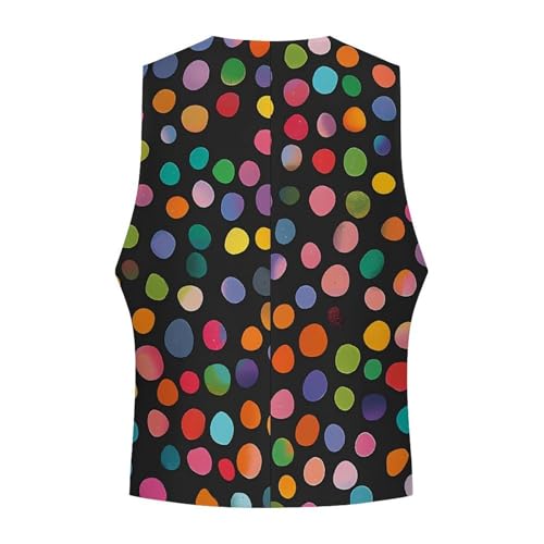 Colorful Dots Novelty Men's Suit Vest Casual Formal Dress Vests Business Waistcoat4