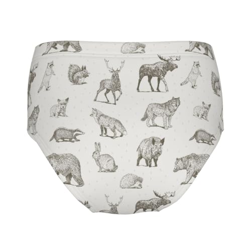 Animals Drawings Pattern Girls' Underwear Soft Cotton Little Girls Panties Comfort Briefs2
