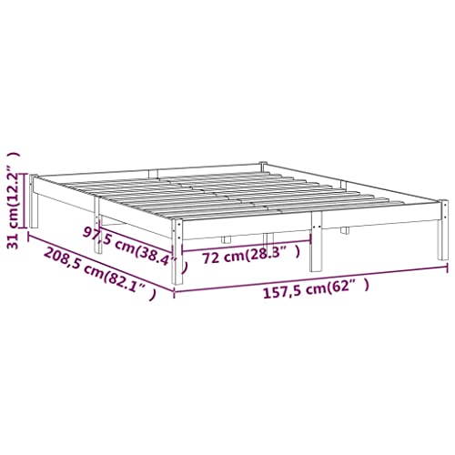 Golinpeilo Wooden Queen Size Bed Frame, Wooden Platform Bed Frame, Sturdy Solid Wood Frame, 59.8"X79.9" Solid Wood Pine (Mattress Not Included) #TOP1
