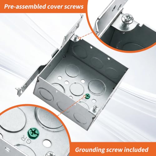 Patioer 4 Inch Square Metal Electrical Box with TS Bracket, 2-1/8" Deep, Welded Galvanized Steel Stud Mount Junction Box, 8 Pack by Patioer - Used condition - Image 3