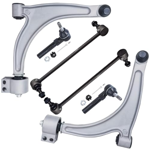 Detroit Axle - 6pc Front Control Arms Kit for 04-12 Chevy Malibu Saturn Aura Pontiac G6 2 Lower Control Arms 2 Sway Bars 2 Outer Tie Rods 2004 2005 2006 2007 2008 2009 2010 2011 2012 Replacement