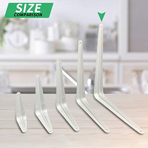 20Pcs White Shelf Brackets 12 Inch, Heavy Duty L Bracket Corner Brace Support, Metal Joint Angle Bracket For Hanging, Floating Shelves Bracket For Shelf With Screws #TOP3