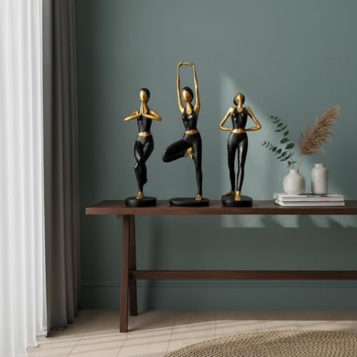 Image of Xtore Graceful Trio Yoga Sculptures for Desk, Shelf & Studio Decor