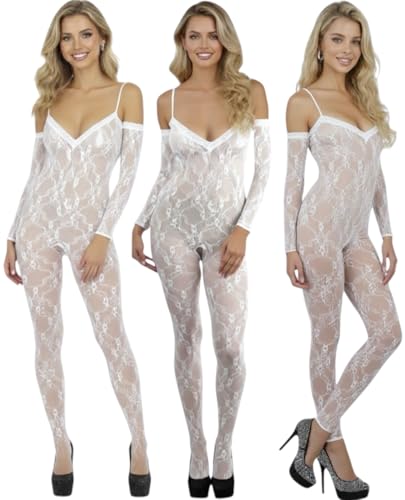 Image of ToBeInStyle Women's Long Sleeve Bodystocking Bodysuit Lingerie Regular & Plus Sizes