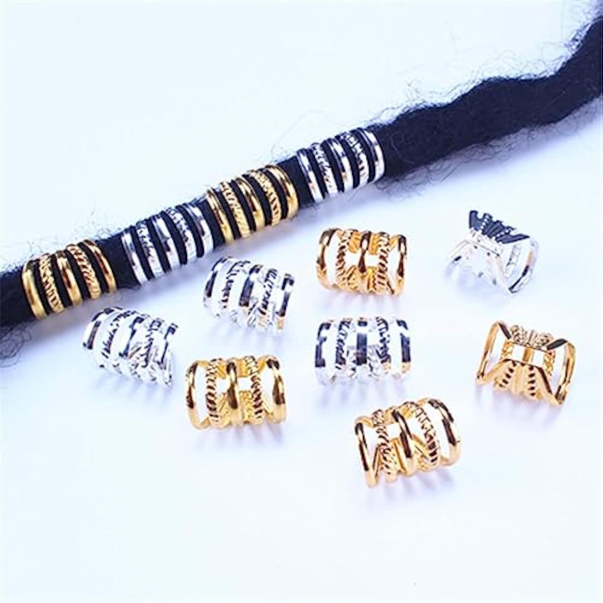 4x100Pcs Metal Dreadlock Beads, Hair Jewelry for Braids