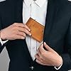 Fa.Volmer ® POP-UP Kartenetui mit Münzfach aus Echtleder für Herren & Damen | 11 Karten | RFID Schutz | Geldbörse (Cognac, Kleines Münzfach) #4