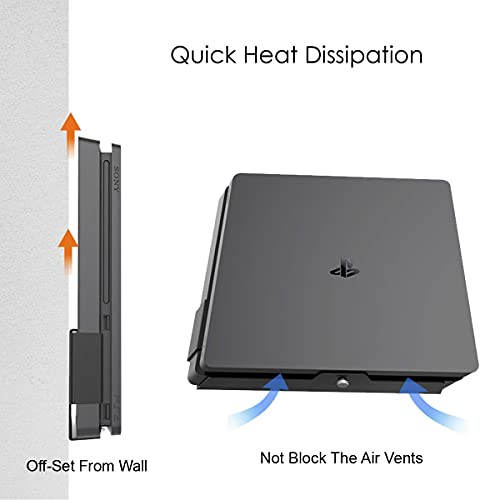Monzlteck New Wall Mount For Ps-4 Slim, Near Or Behind Tv, Space Saving,Customized To Perfectly Fit Playstation4 Slim,Easy To Install #TOP5