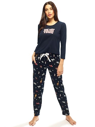 Image of LOTIK Women's Cotton Floral Print Top-Payjama Half Sleeve Nightsuit Set