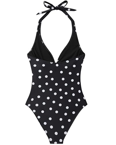 Image of SUUKSESS Women Sexy Tummy Control One Piece Swimsuits Halter Push Up Bathing Suits