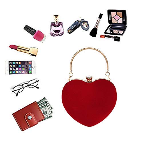 Goclothod-Women-Heart-Shape-Clutch-Purse-Velvet-Shoulder-Bag-Evening-Handbags