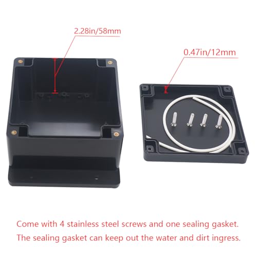 Boîte de jonction électrique étanche IP65 pour protéger l'éclairage du jardin en ABS noir