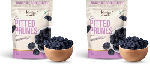 Image of KitchenSmith Pitted Prunes - 250gm | Rich In Potassium | High In Vitamins And Fiber | No Added Sugar | Moist & Delicious | Dry Fruit (Air Tight Pouch) (Pack of 2)