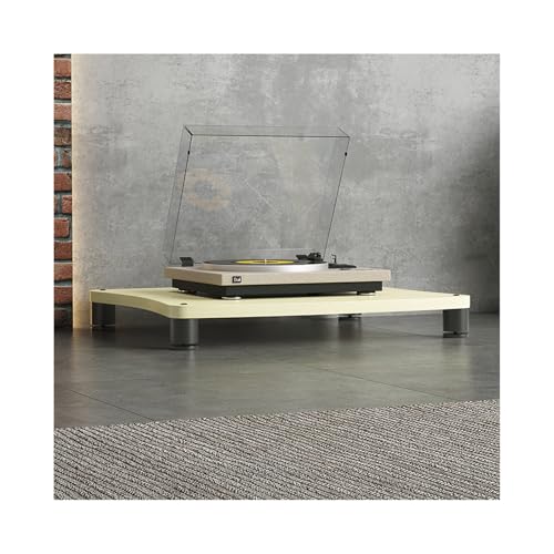 RGZFYH HiFi Rack HiFi-Ständer, Audio-/Video-Komponentenschrank, moderner Medienaufbewahrungsschrank, Audio-Rack-Tower aus Holz, CD-Player-Ständer for Gaming-Aufnahmeräume TV(Natural,1 Tier)