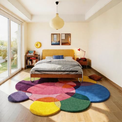 Tapete Boho Colorido Irregular 4 pies 18mm Reversible miniatura 4