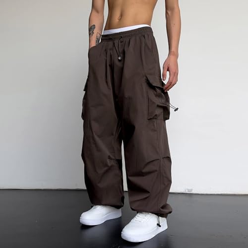 Mens Baggy Cargo Pants Loose Fit Causal Parachute Cargo Pant Hip Hop Y2K Hatem Pant Casual Joggers Trosuers4