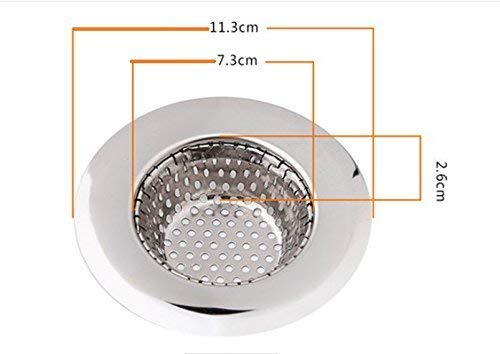 4square Stainless Steel Kitchen Sink Strainer Plug, Filter Stopper Mesh Long Hair Food Blockages Cleaning Tool for Bathroom Kitchen Sink 4