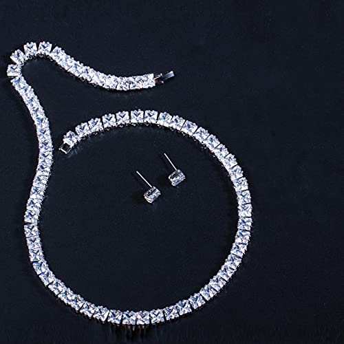 Collar de moda con circonia cúbica corte cuadrado y brillo premium 3