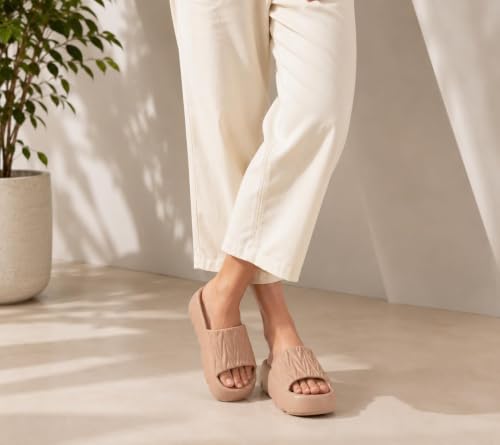 Image of Women's Fashionable Flip Flop, Comfortable Stylish Summer Slip-on Slipper Open Toe Flats for Women and Girls Casual Sliders