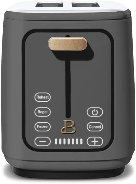 Beauti 2 Slices Toaster with Touch Activated Display, 900 W, Bagel/Frozen/Reheat Presets, Wide Slots, Easy Cleaning (Lavender)
