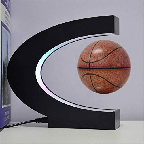 L.HPT Globen für Kinder , 2 Zoll Schwimmkorb Kugel C-Form Magnetschwebekorb Kugel Magnetschwebekorb Kugel mit LED-Licht für das Heimbüro Schreibtischdekoration, B Cover