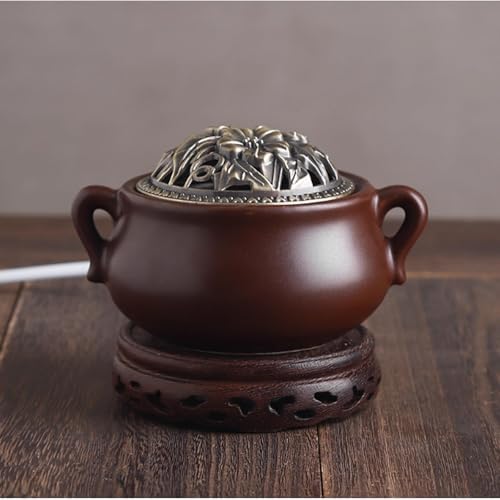 Electric Incense Burner with Adjustable Timer, Heater Porcelain C...