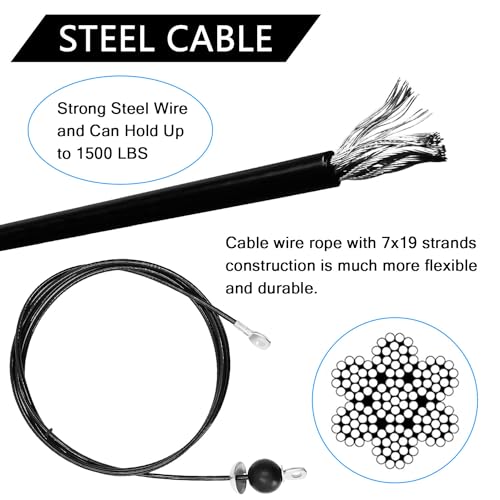 Favuit Cable Pulley Wheel with Fitness Steel Cable,360 Degree Rotation Fitness Lifting Blocks Detachable Roller Lifting Wheel Lat and Lift Pulldown Cable Pulley System Machine Attachment For Home Gym - Image 3