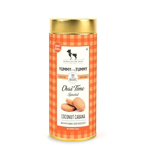 Image of Yummy in My Tummy by HUFT Chai Time Coconut Dog Biscuits - 200 gm | Gluten-Free Vegetarian Crunchy Treats for Puppies & Adult Dogs | Healthy Snack | Suitable for All Breeds Dogs