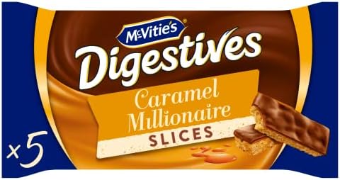 McVitie's Digestive Caramel Millionaire Slices, 109.9 g (5 Slices per Pack)