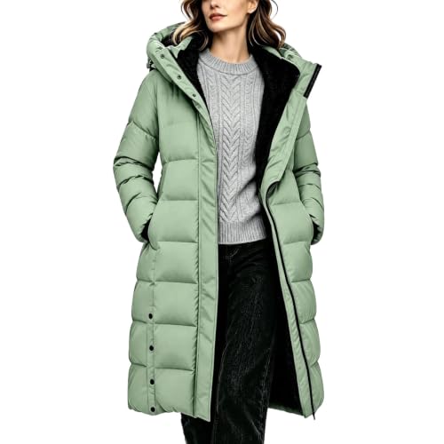 Quilted Jackets for Women Sherpa Lined Long Puffer Jacket with Hood Winter - image 6