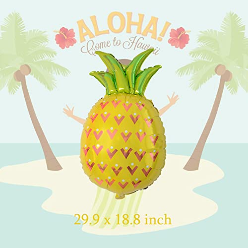 4Pcs Tropical Balloons Large Flamingos Foil Balloon Pineapple Balloon Palm Tree Balloon Coconut Juice Balloon For Summer Beach Hawaii Luau Birthday Baby Shower Party Decorations Supplies #TOP4