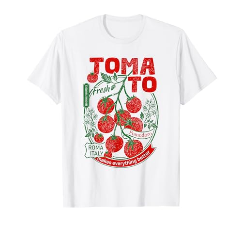 Retro Fresh Tomato Garden Pomodoro Vintage Italian Tomatoes T-Shirt