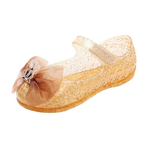 IWIHMIV Sandals for Girls Closed Toe Summer Non Slip Dress Shoes Summer Water Beach Rubber Sole Flat Bow Sandals