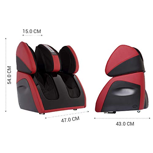 Image of RoboTouch Classic Corded Electric Plus Leg And Foot Massager With Kneading And Vibratory Reflexology For Pain Relief In Calves, Thigh, Feet, And Ankles, One Year Warranty. (Red)