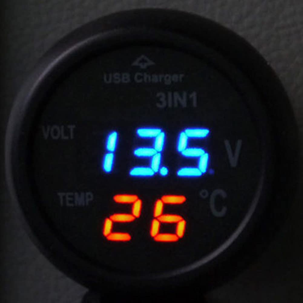 3-in-1 motorfietsthermometer voltmeter digitale meter op het stuur