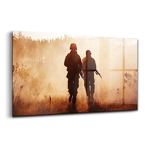 Verre coloré Marines des États-Unis Wallfluent pour un salon moderne au design innovant 100x50